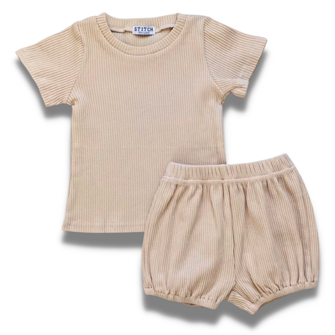 THE RIBBED SHORTIE SET